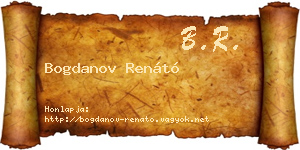 Bogdanov Renátó névjegykártya